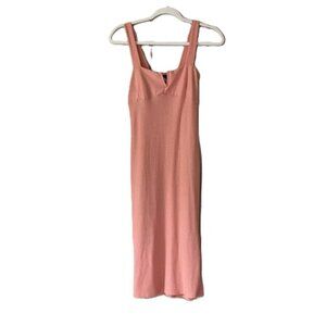 Ribbed Knit Sleeveless Dress | Peach | Size S